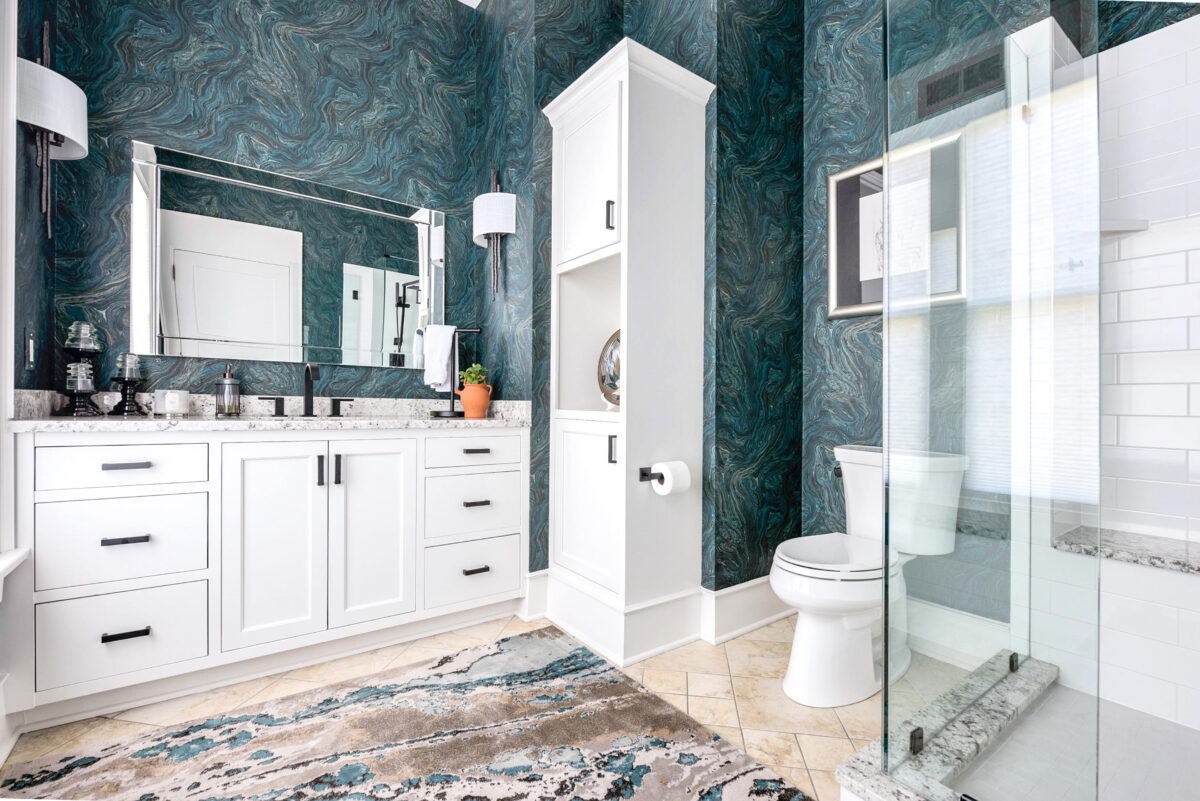 Columbus Bath Renovation with wallpaper