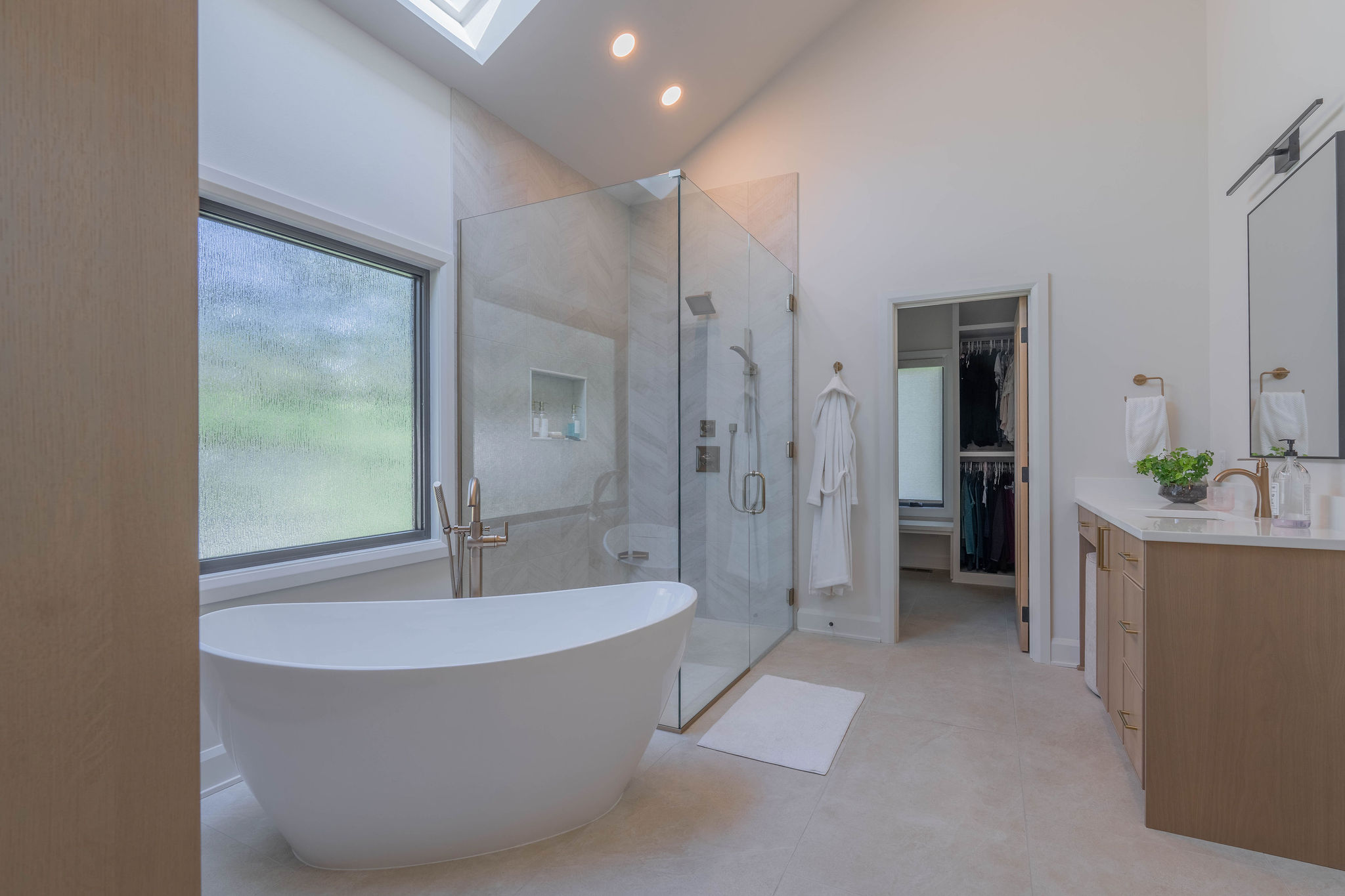 curbless shower for aging in place remodel