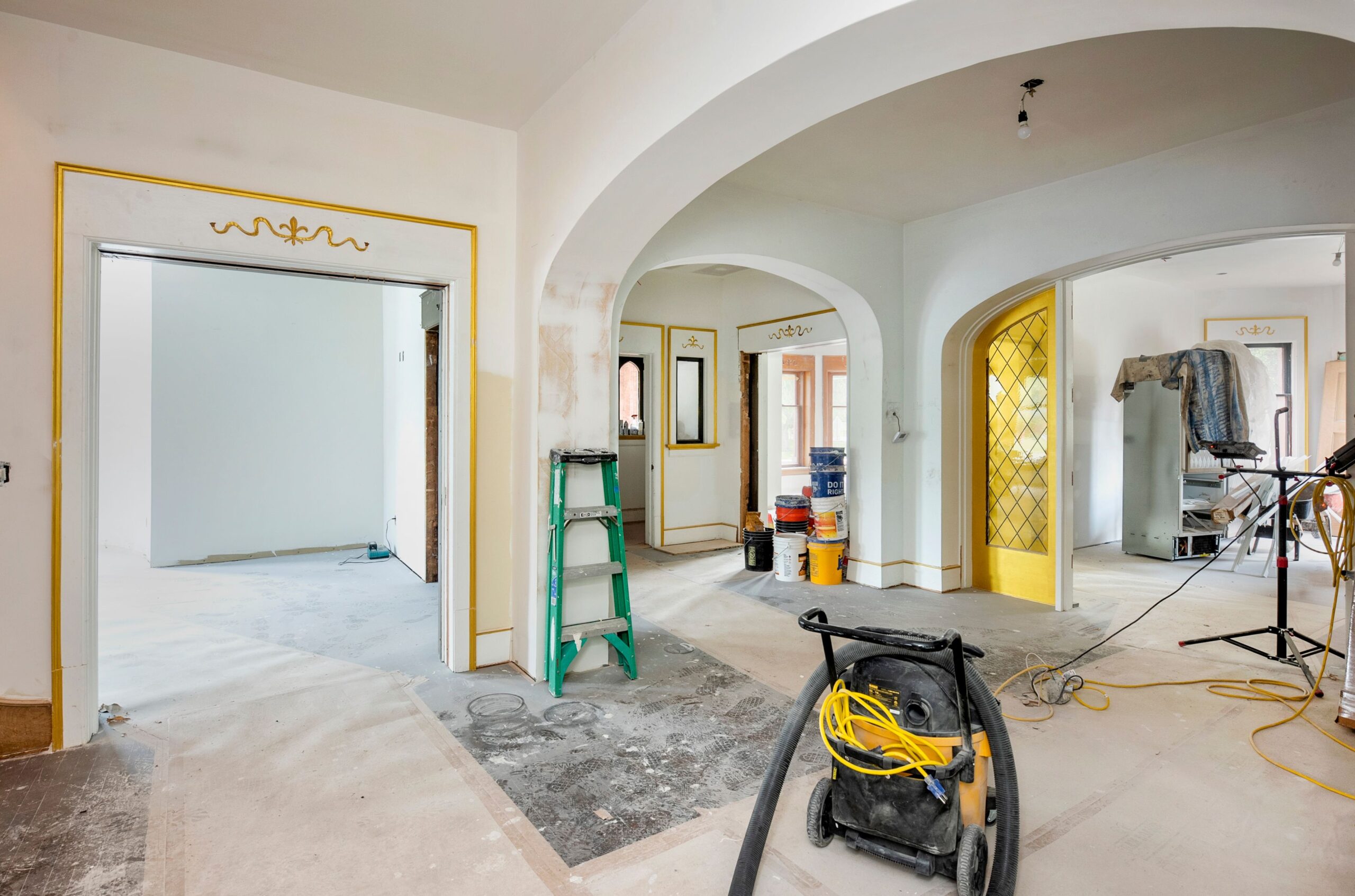 Circus House hallway during renovation