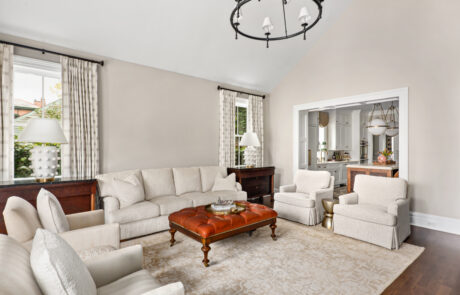 living room addition with modern candelabra