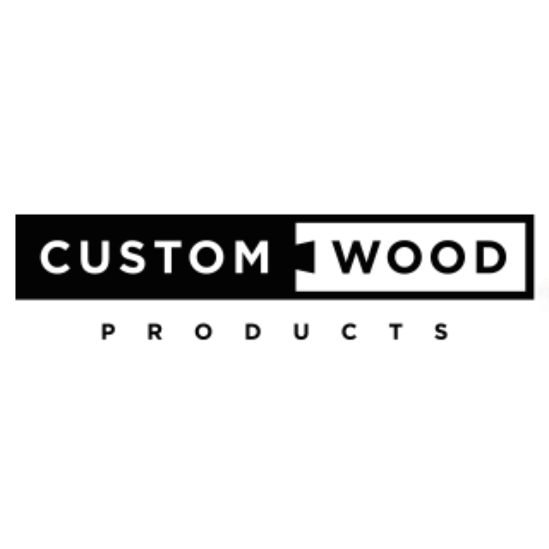 Custom Wood Products black and white logo