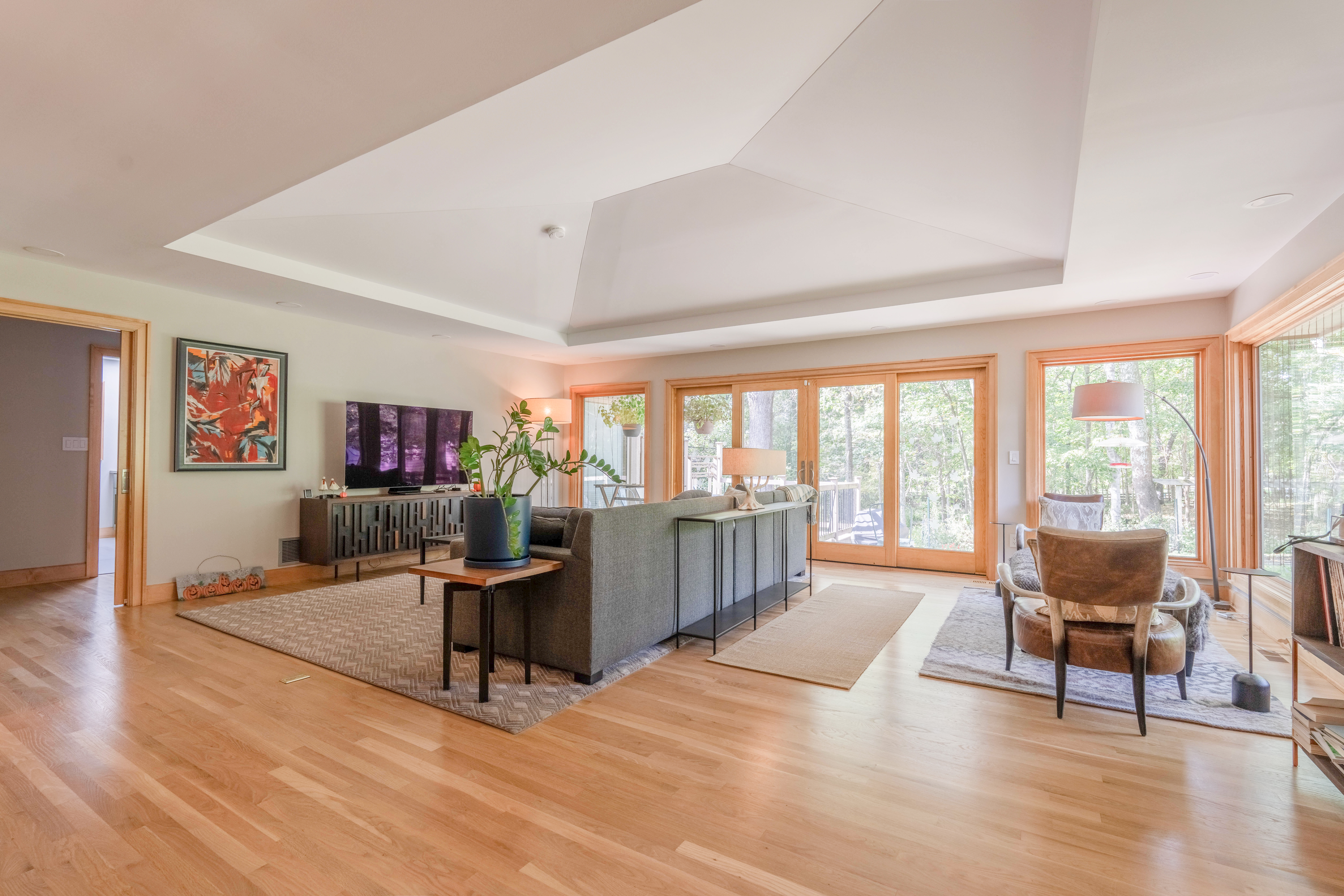 arched ceiling and natural light