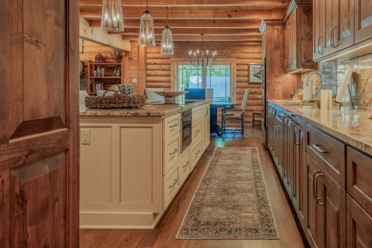 Lancaster ohio cabin remodel featuring kitchen with ample lighting