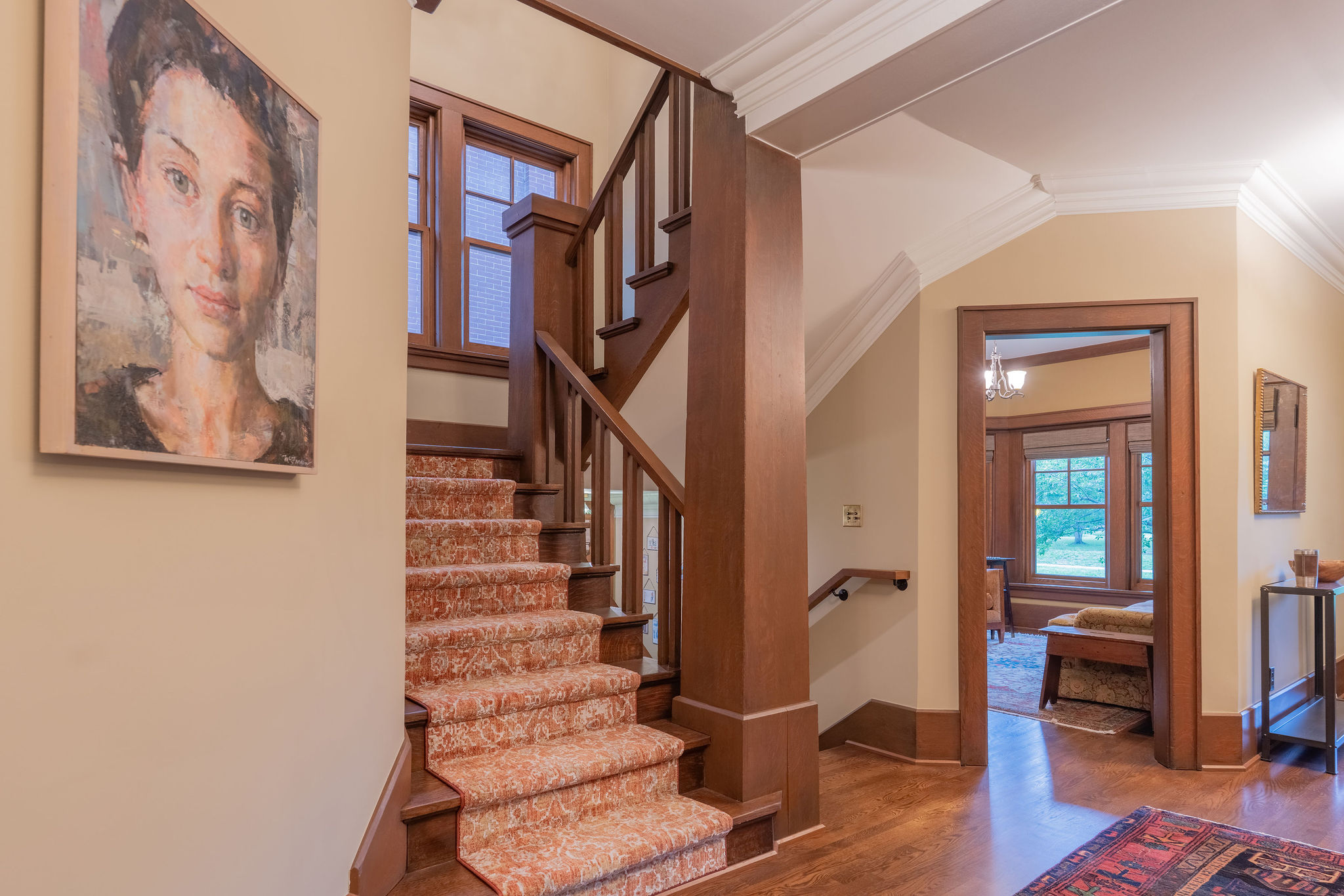Stairwell in entryway