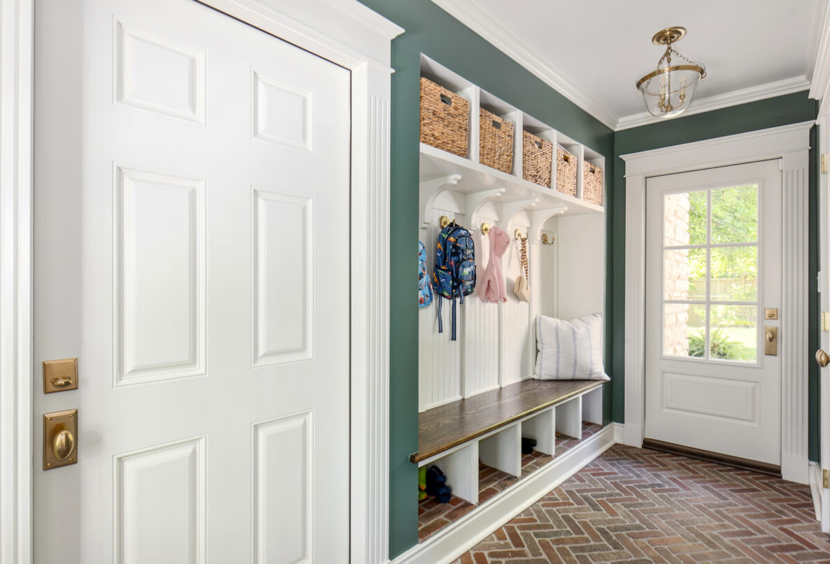 Entryway with Built In Bench and Storage