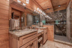Log cabin bathroom