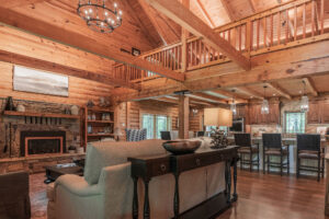 Log cabin living area