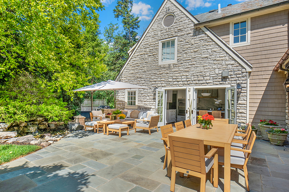 Upper Arlington patio remodel with bifold doors to house