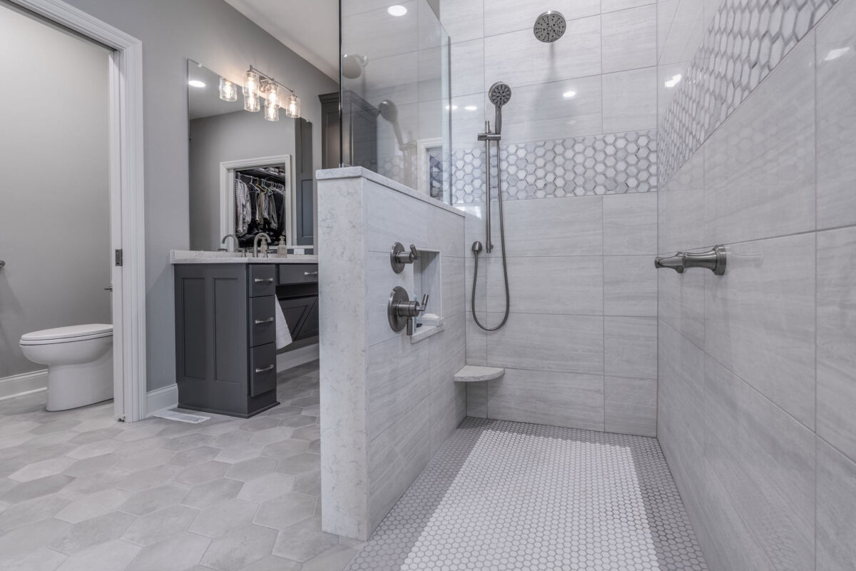 aging in place bathroom remodel lancaster ohio with curbless shower