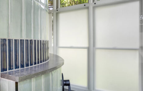 Bathroom Design Inspiration 12 Curved wall with tile in bathroom.