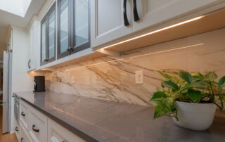 Marble Look Backsplash Tile in Kitchen